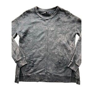 Joe's Jeans Womens Distressed Washed Sweatshirt Size XS Gray Grunge Indie Sleaze